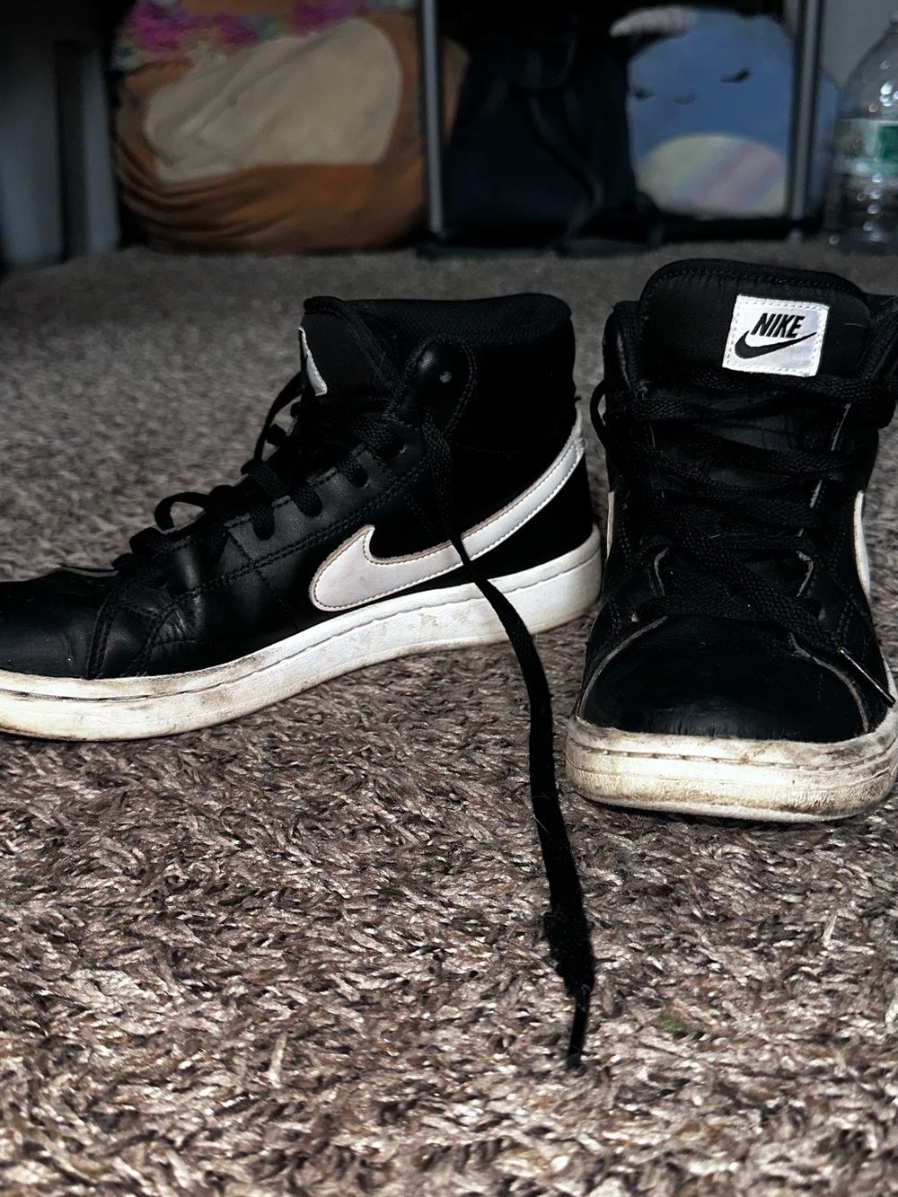 Nike Black and White Mid-Top Sneakers
